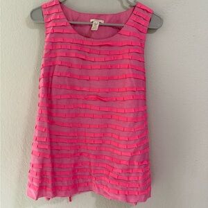 J.Crew Pink Ribbon Textured Sleeveless Top – Size 10